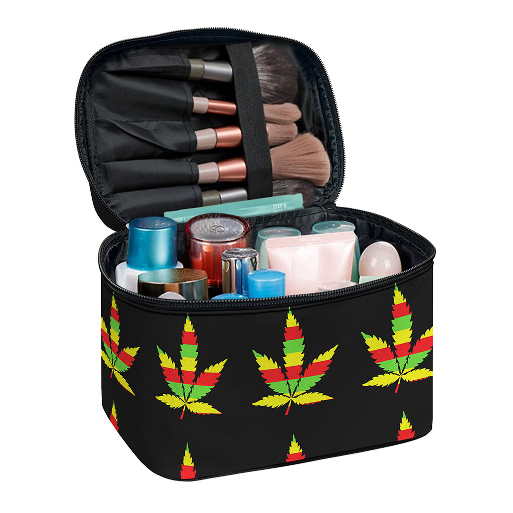 Rasta Flag Pattern Print Travel Makeup Bag
