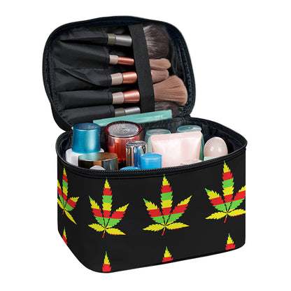 Rasta Flag Pattern Print Travel Makeup Bag