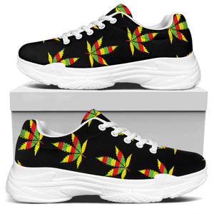 Rasta Flag Pattern Print White Chunky Shoes