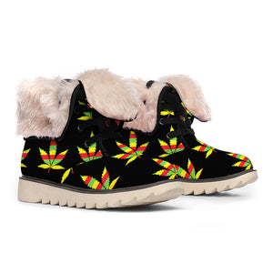 Rasta Flag Pattern Print Winter Boots