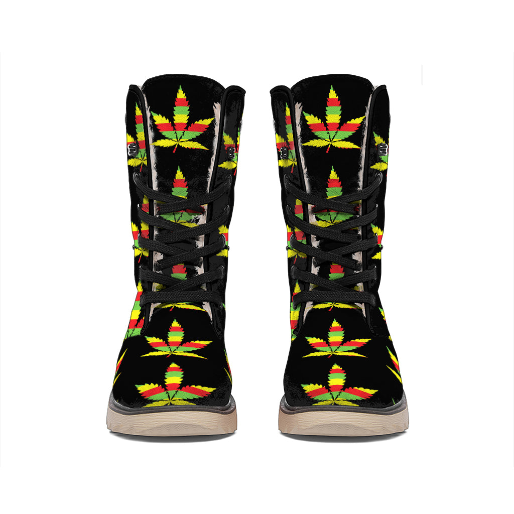 Rasta Flag Pattern Print Winter Boots