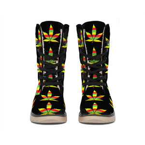 Rasta Flag Pattern Print Winter Boots