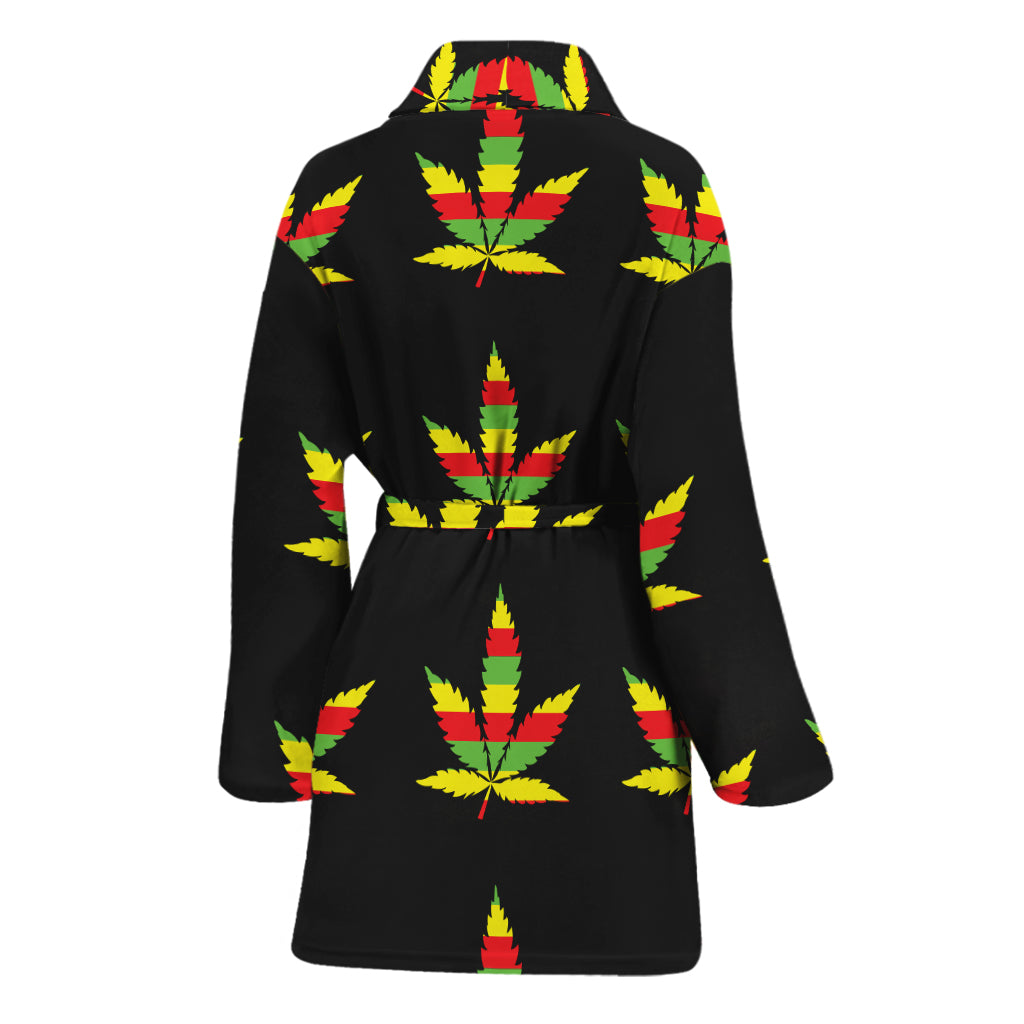 Rasta Flag Pattern Print Women's Bathrobe