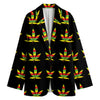 Rasta Flag Pattern Print Women's Blazer