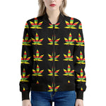 Rasta Flag Pattern Print Women's Bomber Jacket