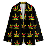 Rasta Flag Pattern Print Women's Cotton Blazer