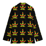 Rasta Flag Pattern Print Women's Cotton Blazer