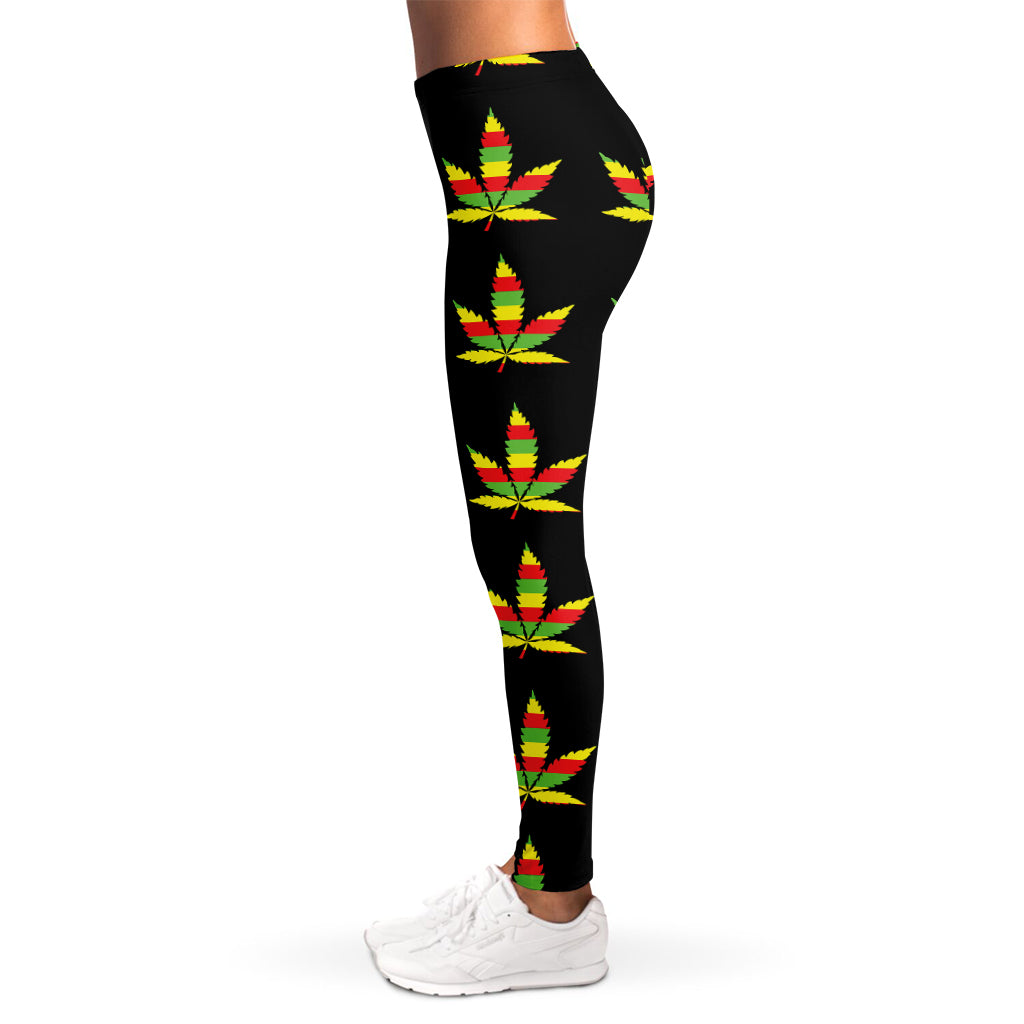 Rasta Flag Pattern Print Women's Leggings