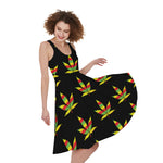 Rasta Flag Pattern Print Women's Sleeveless Dress