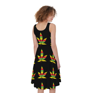 Rasta Flag Pattern Print Women's Sleeveless Dress