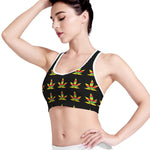 Rasta Flag Pattern Print Women's Sports Bra