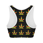 Rasta Flag Pattern Print Women's Sports Bra