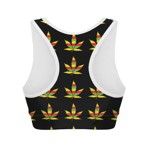 Rasta Flag Pattern Print Women's Sports Bra