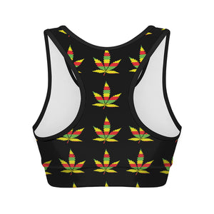 Rasta Flag Pattern Print Women's Sports Bra