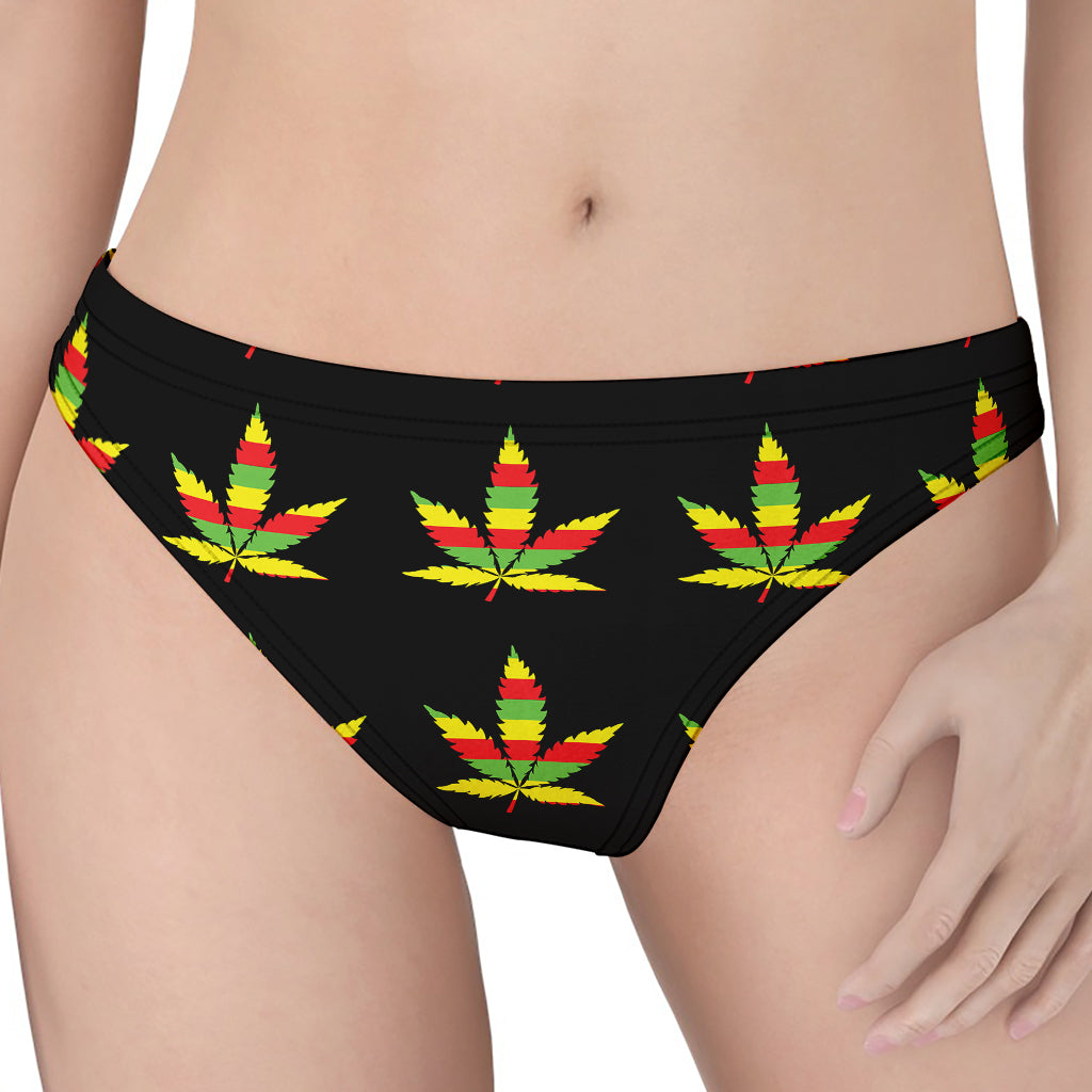 Rasta Flag Pattern Print Women's Thong