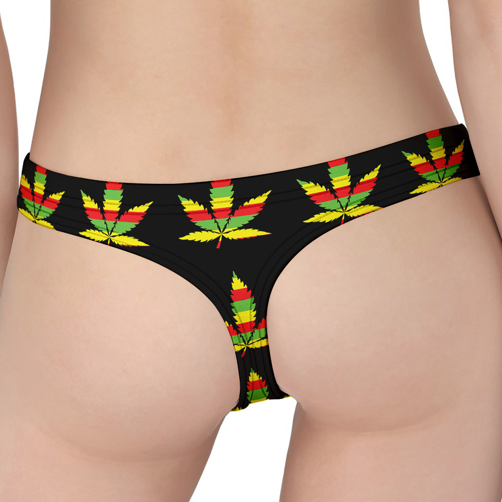 Rasta Flag Pattern Print Women's Thong