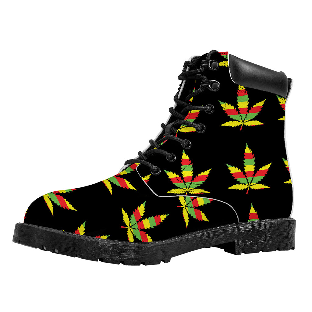 Rasta Flag Pattern Print Work Boots