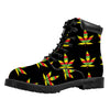 Rasta Flag Pattern Print Work Boots