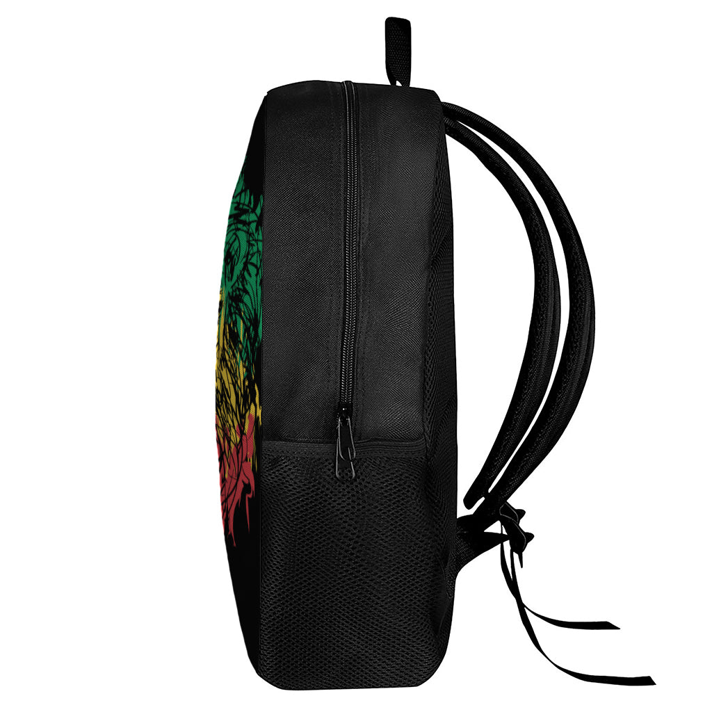 Rasta Lion Print 17 Inch Backpack