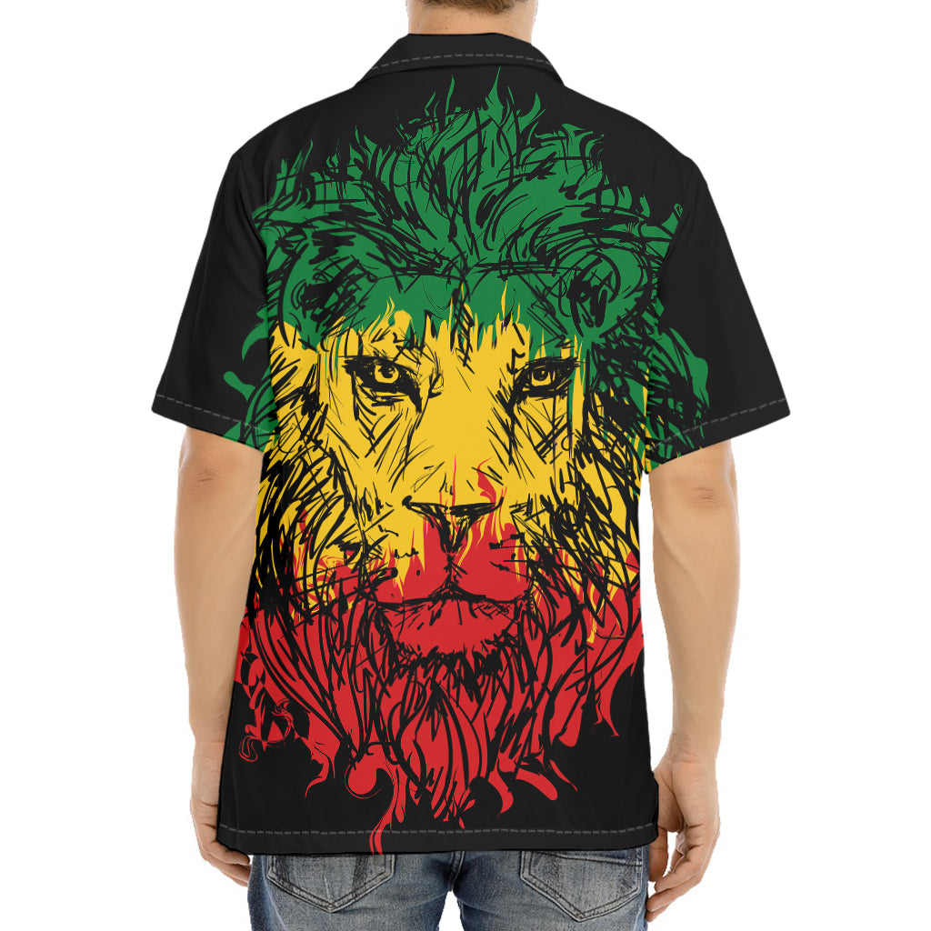 Rasta Lion Print Aloha Shirt