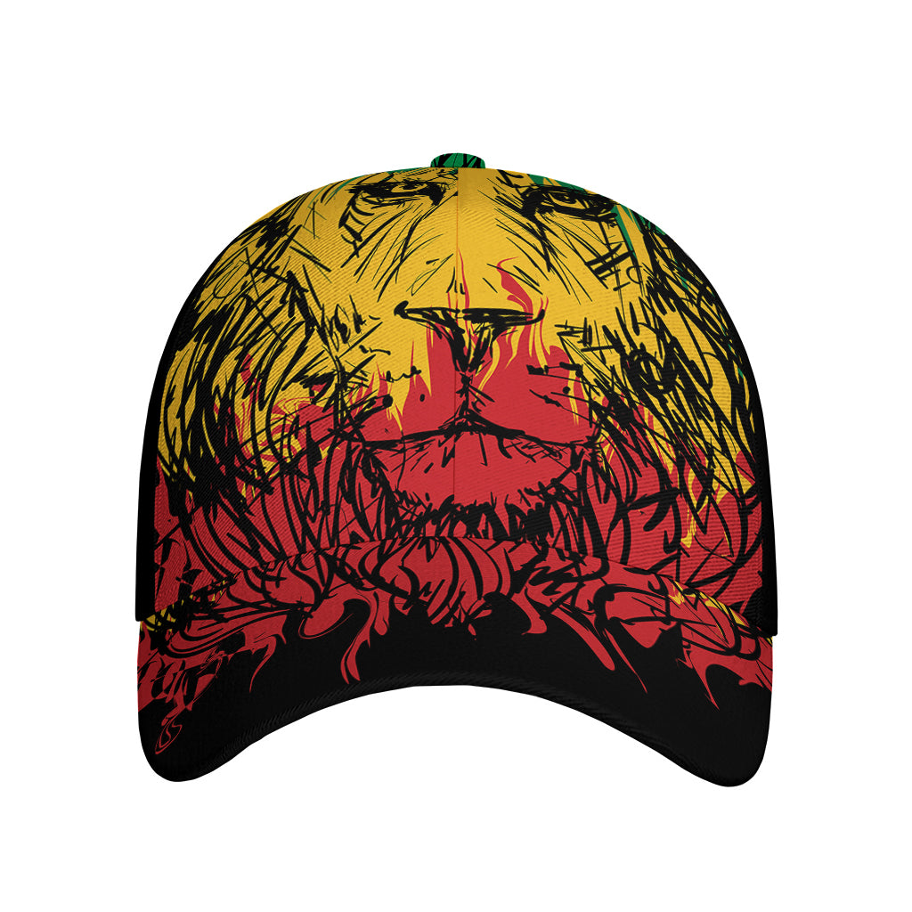 Rasta Lion Print Baseball Cap