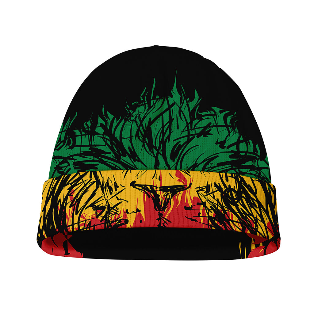 Rasta Lion Print Beanie