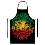 Rasta Lion Print Bib Apron With Pocket