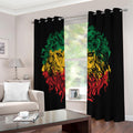 Rasta Lion Print Dimout Grommet Curtains