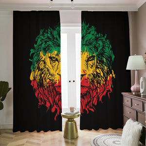 Rasta Lion Print Blackout Pencil Pleat Curtains