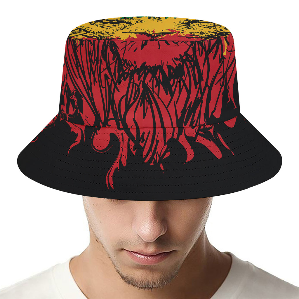 Rasta Lion Print Bucket Hat