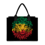 Rasta Lion Print Canvas Tote Bag