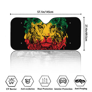 Rasta Lion Print Car Windshield Sun Shade