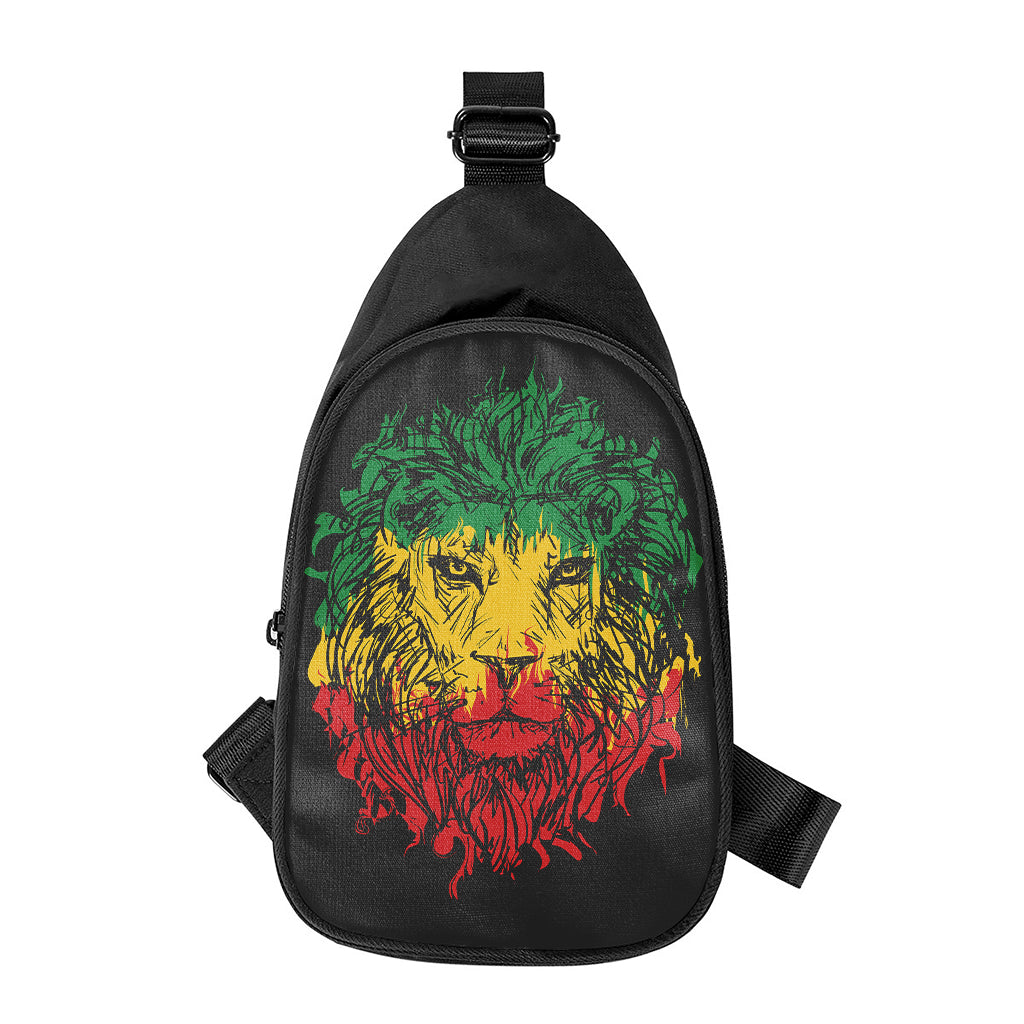 Rasta Lion Print Chest Bag