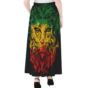 Rasta Lion Print Chiffon Maxi Skirt