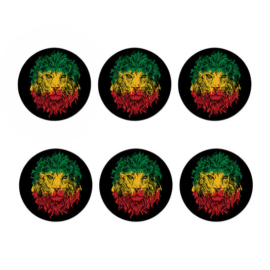 Rasta Lion Print Coaster Set