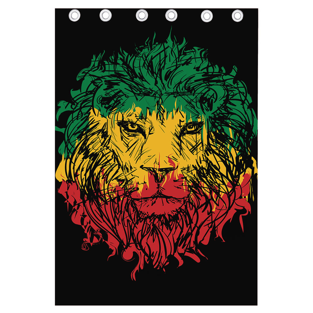 Rasta Lion Print Curtain