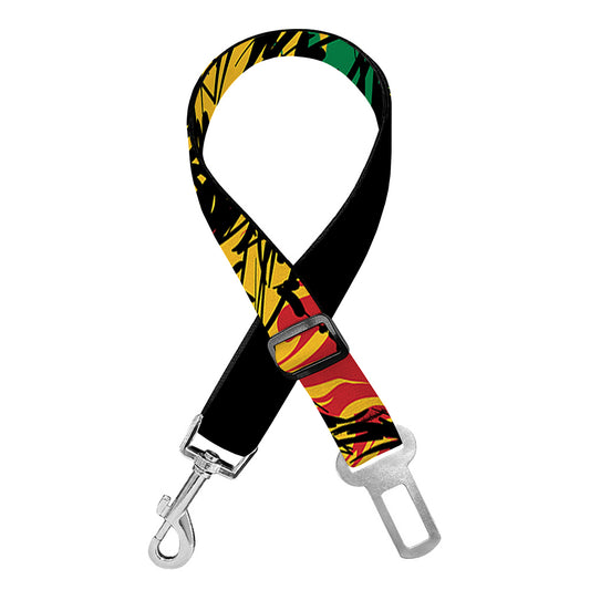 Rasta Lion Print Dog Seat Belt