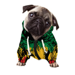 Rasta Lion Print Dog Zip Up Hoodie
