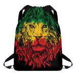 Rasta Lion Print Drawstring Backpack
