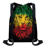 Rasta Lion Print Drawstring Backpack