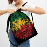 Rasta Lion Print Drawstring Backpack