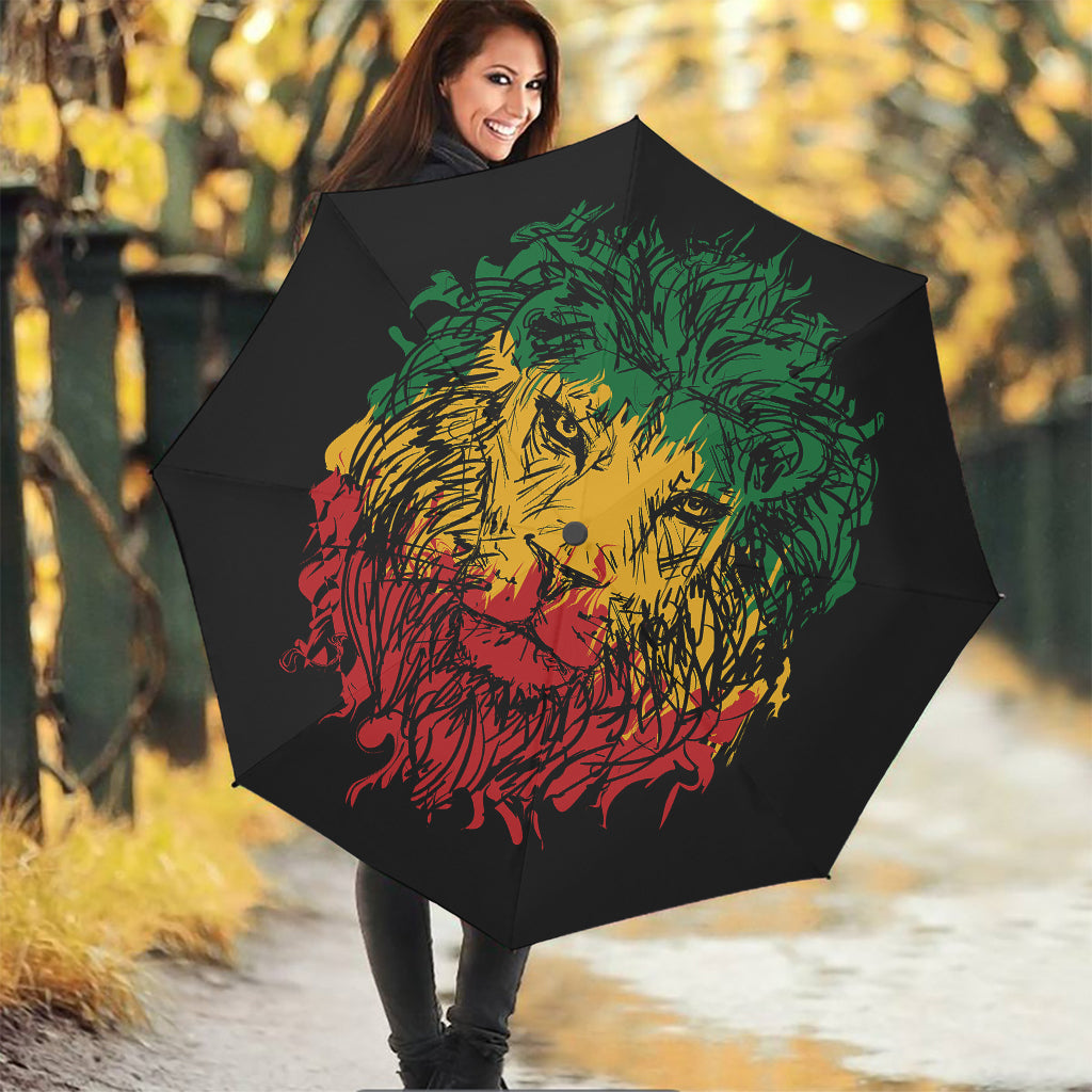 Rasta Lion Print Foldable Umbrella