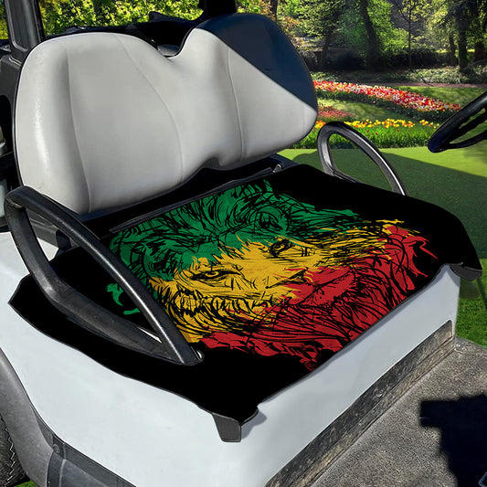 Rasta Lion Print Golf Cart Seat Cover