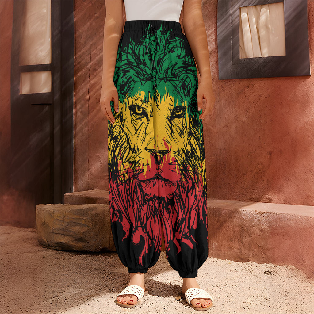 Rasta Lion Print Harem Pants