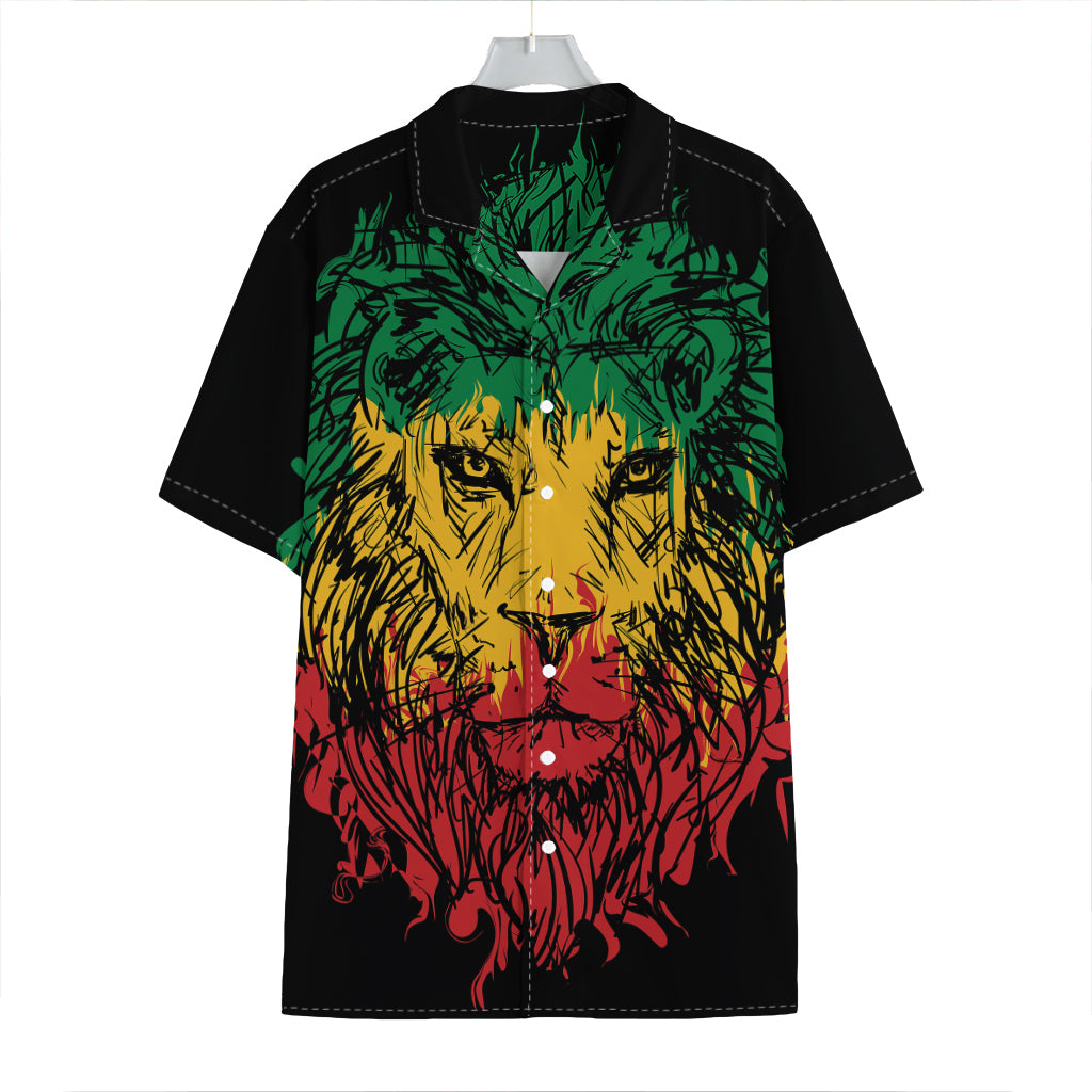 Rasta Lion Print Hawaiian Shirt