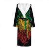 Rasta Lion Print Hooded Bathrobe