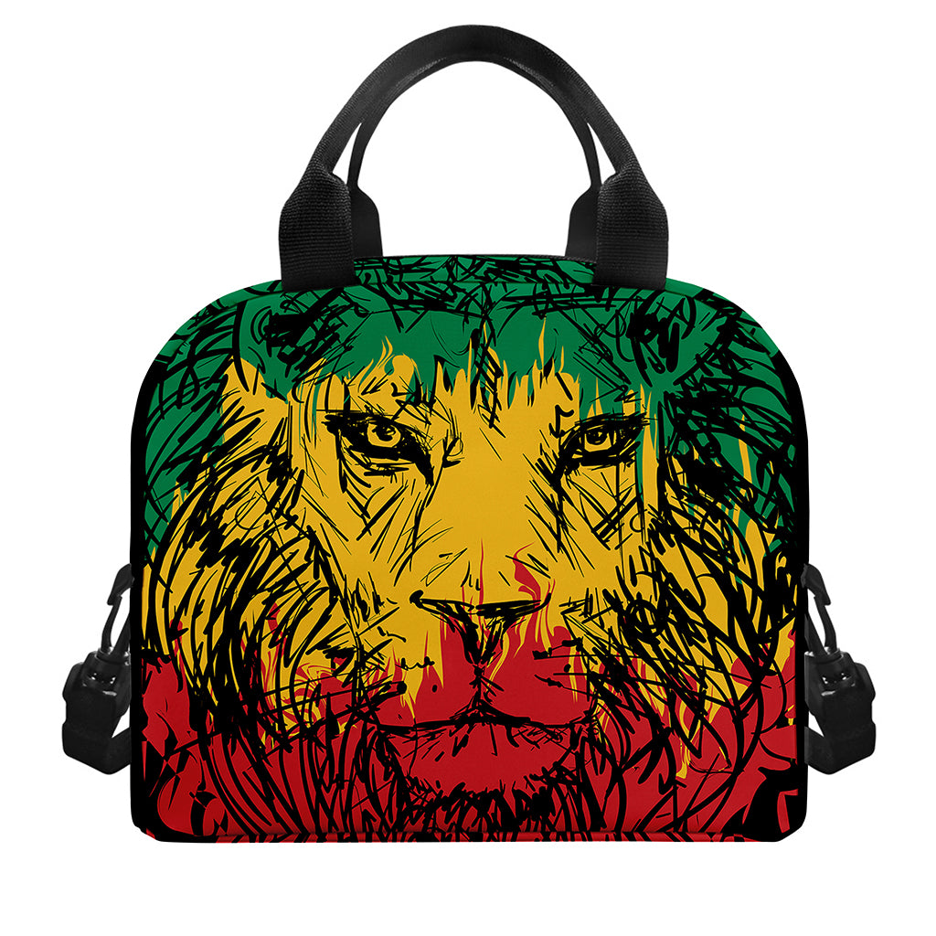 Rasta Lion Print Insulated Lunch Bag