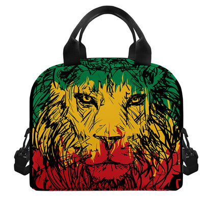 Rasta Lion Print Insulated Lunch Bag