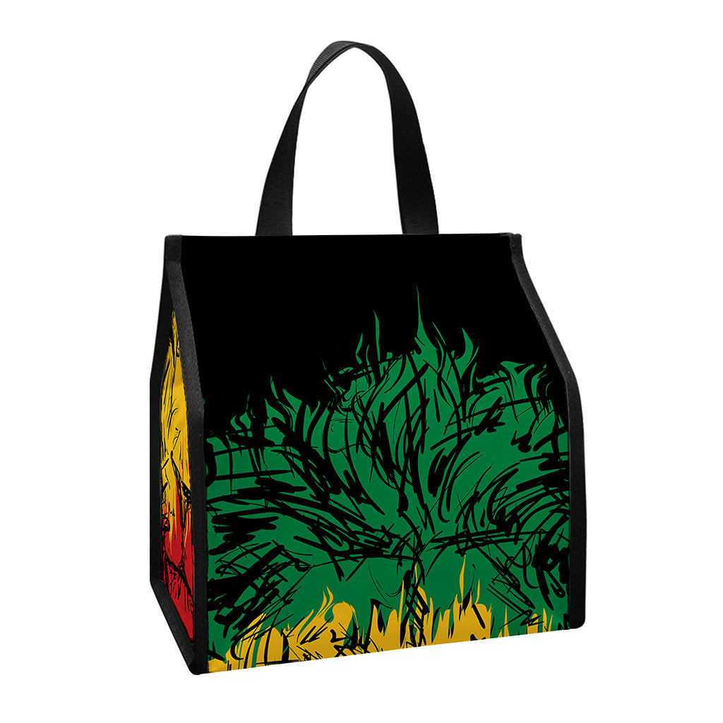 Rasta Lion Print Insulated Lunch Tote