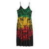 Rasta Lion Print Jersey Midi Cami Dress